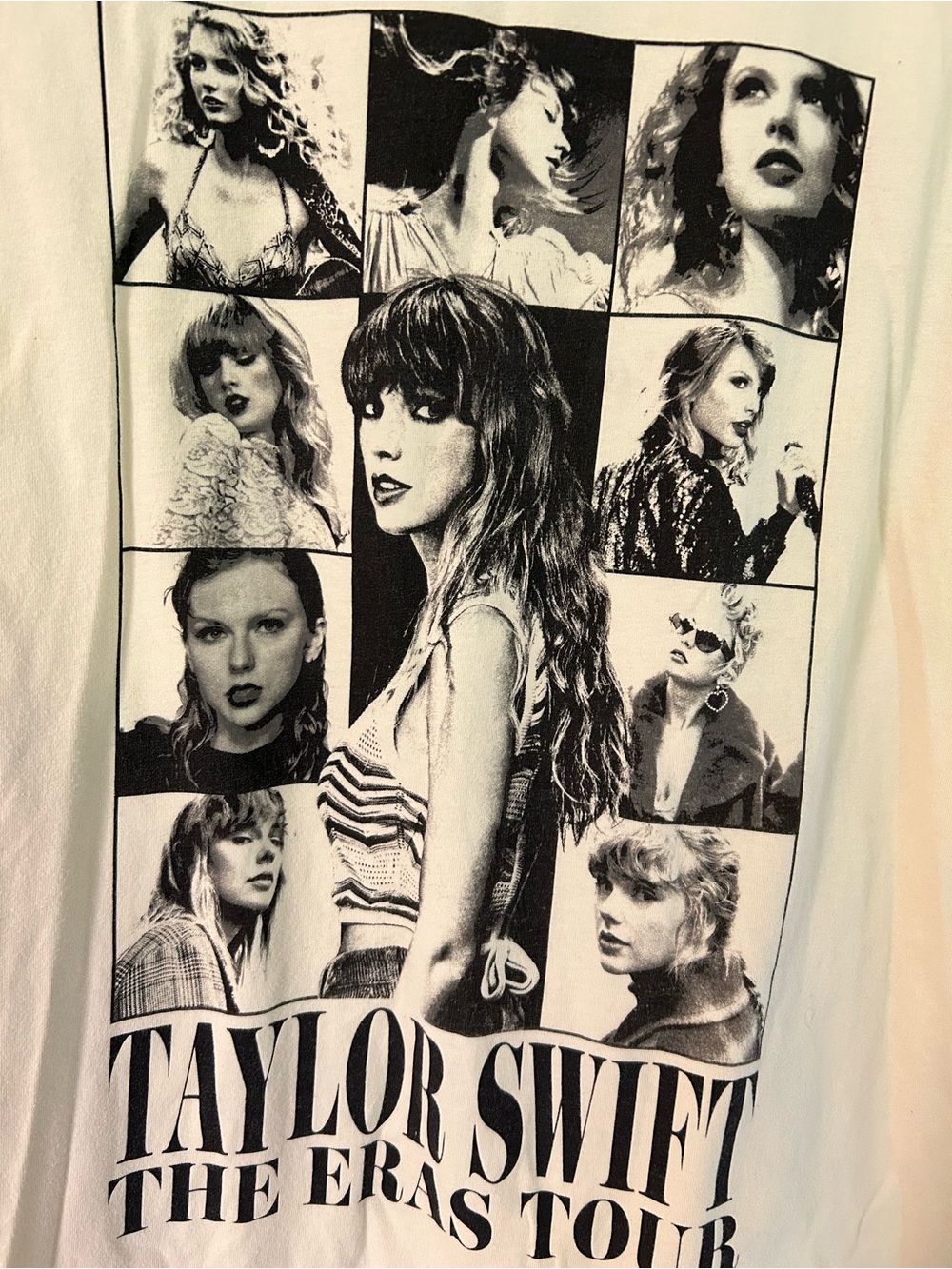 Taylor Swift White and Black Photo Collage Tour Tee